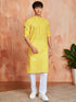 Men's Yellow Cotton Kurta And Pyjama Set