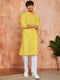 Men's Yellow Cotton Kurta And Pyjama Set