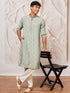 Men's Mint Green Cotton Blend Kurta Pant Set