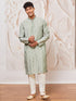 Men's Mint Green Cotton Blend Kurta Pant Set