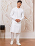 Men's White Rayon Kurta Pyjama Set