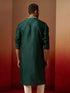 Vastramay Men Bottle Green Silk Anmol Jacquard Kurta