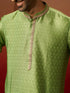 Vastramay Men Green Silk Anmol Jacquard Kurta