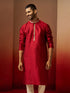 Men Maroon Silk Anmol Jacquard Kurta