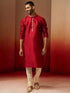 Men Maroon Silk Anmol Jacquard Kurta
