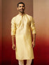 Men Yellow Silk Anmol Jacquard Kurta