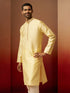 Men Yellow Silk Anmol Jacquard Kurta