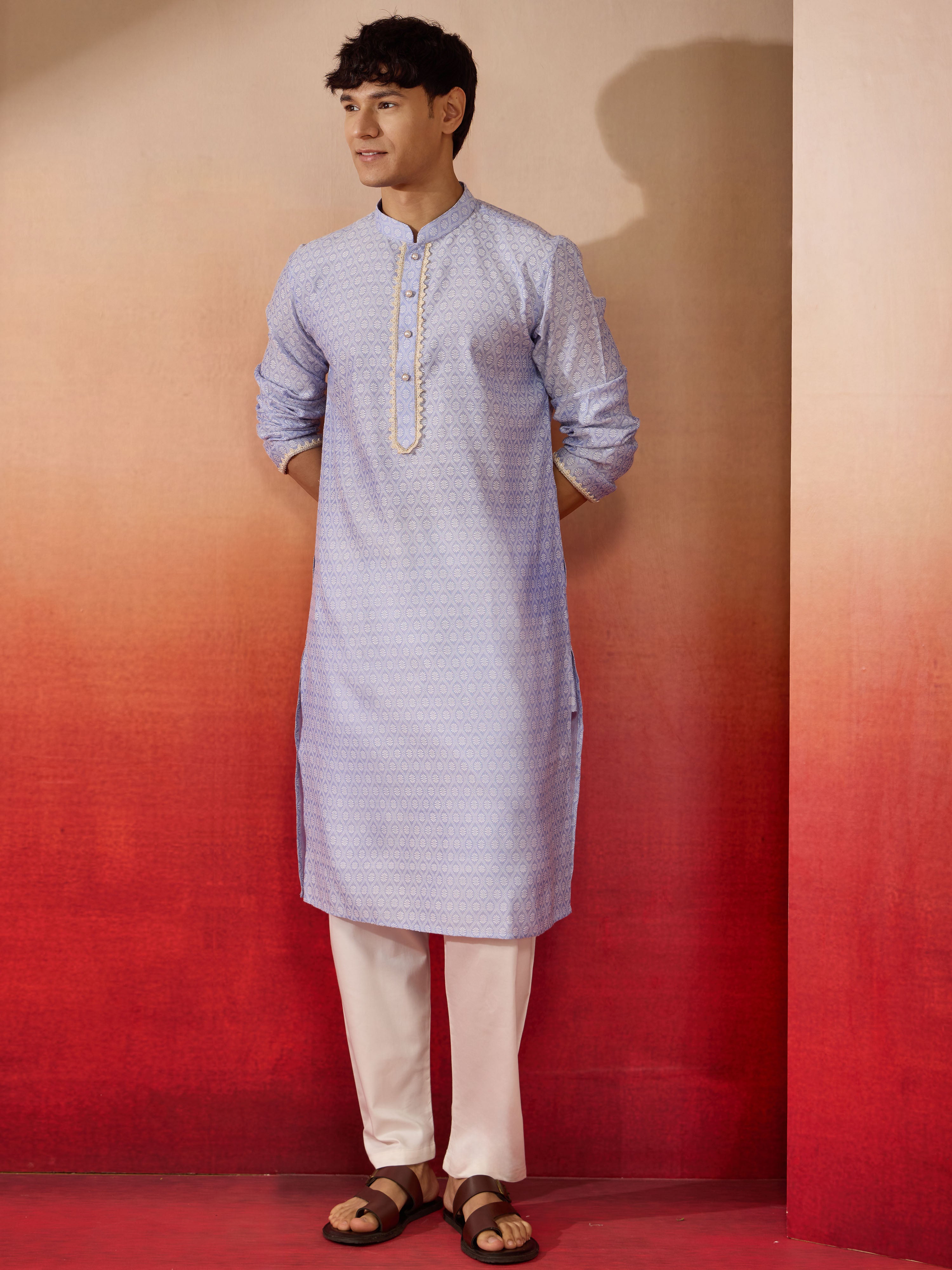Men's Hawa Silk Jacquard Kurta