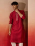 Men's Maroon Silk Jacquard Kurta