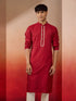 Men's Maroon Silk Jacquard Kurta