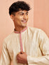 Men's Cream Maroon Jacquard Kurta Pyjama Set Zari Embroidery Wedding