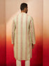 Men Mint Green Cotton Sequin Embroidered Kurta