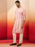 Men's Peach Digital Print Kurta with Pyjama