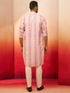 Men's Peach Digital Print Kurta with Pyjama