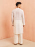 Men's Cream Chanderi Kurta with Cream Pant Set