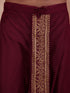Men's Cream Cotton-Silk Embroidered Thigh Length Kurta With Dhoti