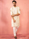Men's Cream Zardozi Kurta Pant Set