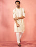 Men's Cream Zardozi Kurta Pant Set