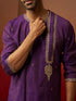 Vastramay Men Purple Hand Embroidered Kurta