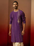 Vastramay Men Purple Hand Embroidered Kurta