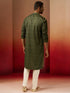 Men's Green Bandhani Gems Work Kurta with Pyjama