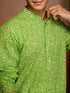 Mens Green Bandhani Kurta with Pyjama