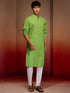 Mens Green Bandhani Kurta with Pyjama