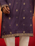 Men's Purple Resham Embroidered Silk Kurta