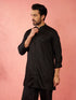 Men's Black Mid-Length Kurta
