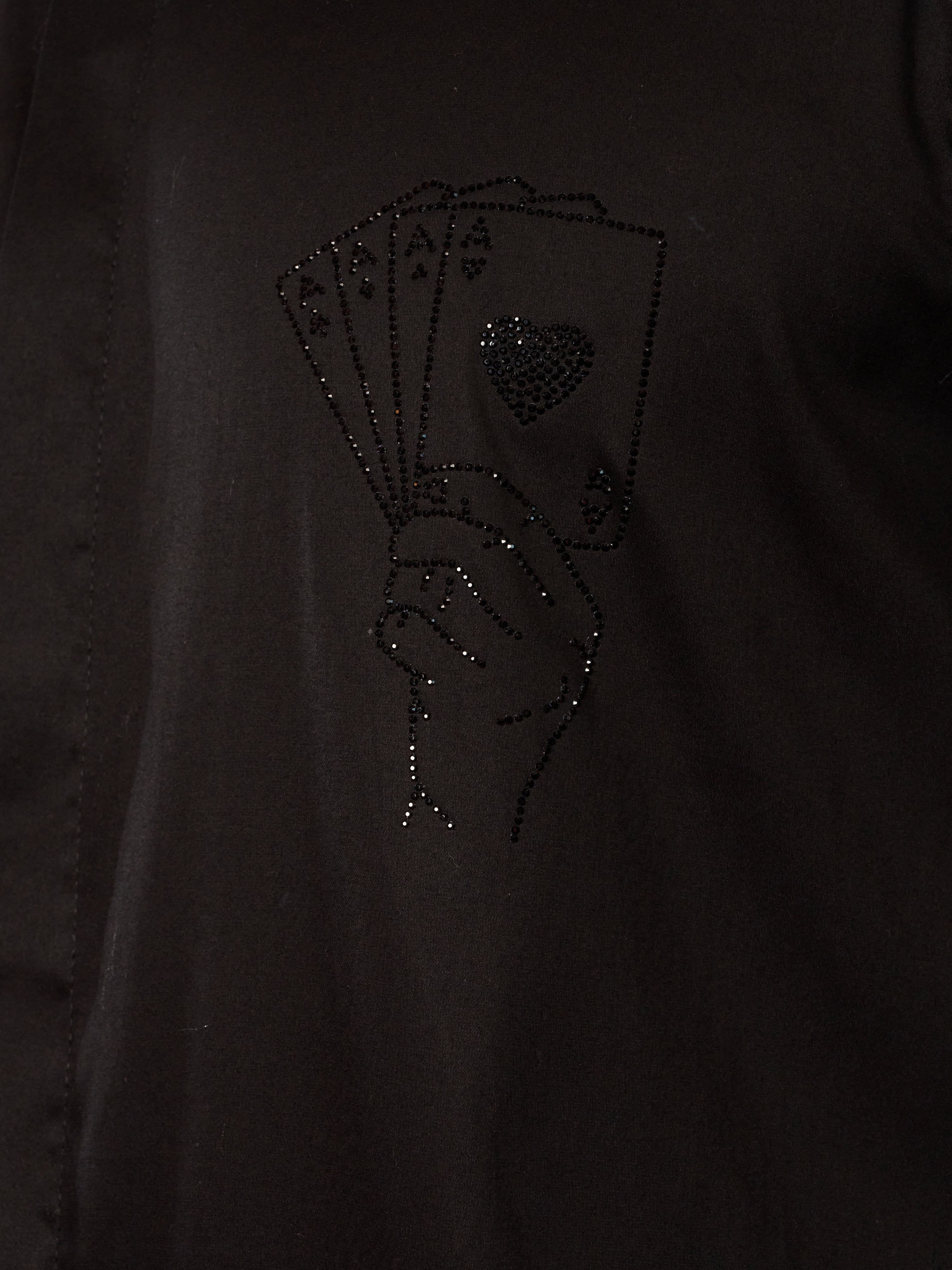 Men's Black Fine Satin Stone Work Kurta with Flare Pant