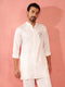 Men's White Mid-Length Kurta
