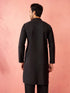 Men's Black Fine Satin Hand Embroidered Kurta