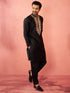 Men's Black Fine Satin Kurta with Pyjama