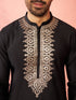 Men's Black Fine Satin Kurta with Pyjama