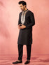 Men's Black Fine Satin Kurta with Pyjama