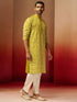 Men's Green Thread Embroidered Kurta with Pyjama