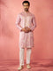 Men's Onion Silk Blend Kurta with Cream Pyjama