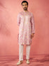 Men's Onion Silk Blend Kurta with Cream Pyjama