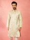 Men's Light Green Silk Blend Kurta
