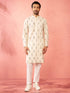 Men's Cream Cotton Kurta with White Pyjama