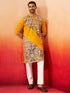 Men's Yellow Digital Print Kurta with Pyjama