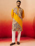 Men's Yellow Digital Print Kurta with Pyjama