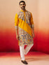 Men's Yellow Digital Print Kurta with Pyjama