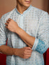 Men's Aqua Ombre Long Kurta