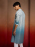 Men's Aqua Ombre Long Kurta