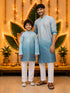 Boys Aqua Sequin Kurta Pajama Set