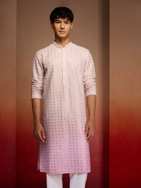 Men's Onion Ombre Long Kurta