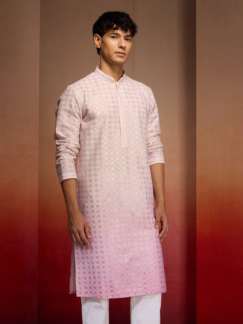 Men's Onion Ombre Long Kurta