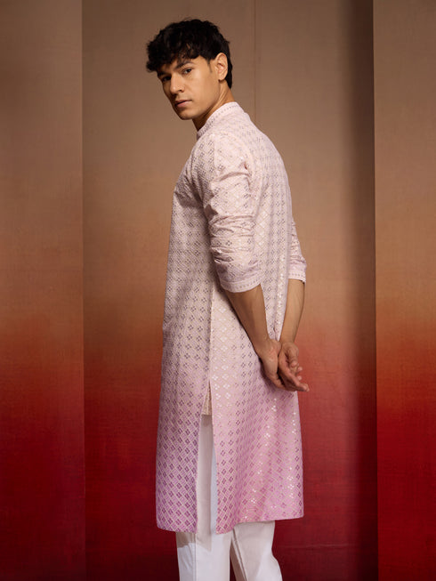Men's Onion Ombre Long Kurta