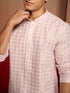 Men's Onion Cotton Sequin Ombre Kurta with White Trousers